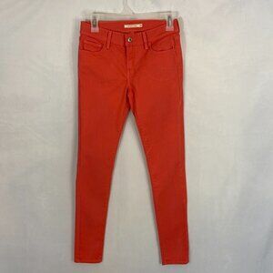 Levi's Women's 710 Super Skinny Jeans Size 26 (26 x 29) Coral Orange Mid Rise